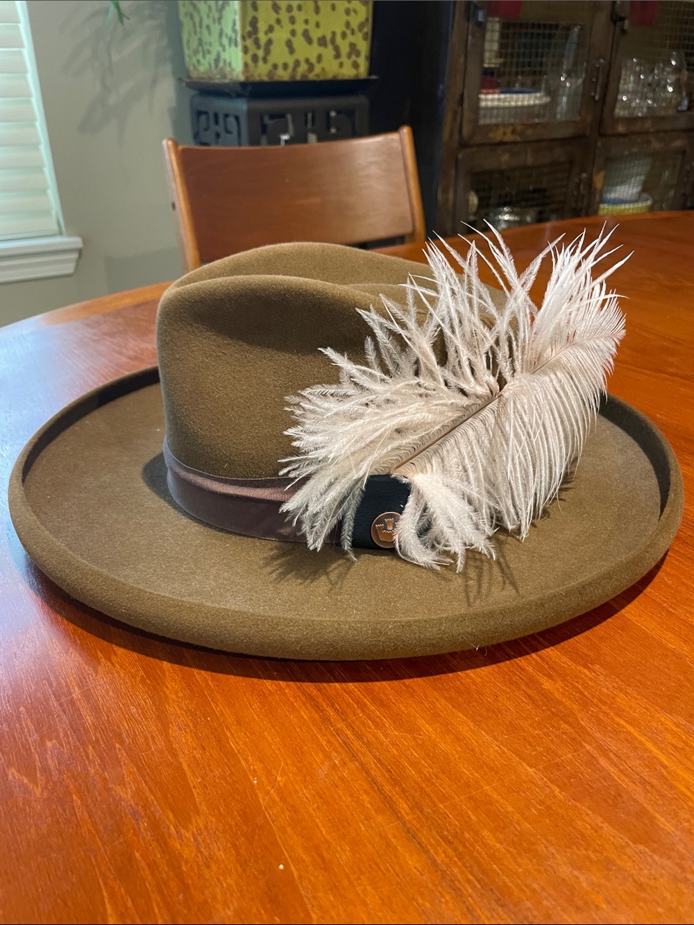 Goorin Bros. Vintage wool fedora hat with feather